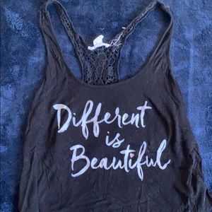 “Different is beautiful” tank top
